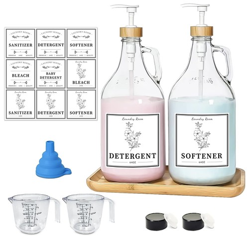 Glass Laundry Detergent Dispenser Liquid Laundry Soap Dispenser for Laundry R...