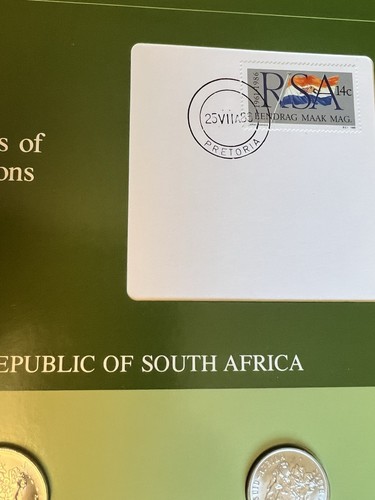 Coin Sets of All Nations South Africa GEM UNC W/ Card 1981 1 Rand 1982 *Lot S 8* - Picture 2 of 16