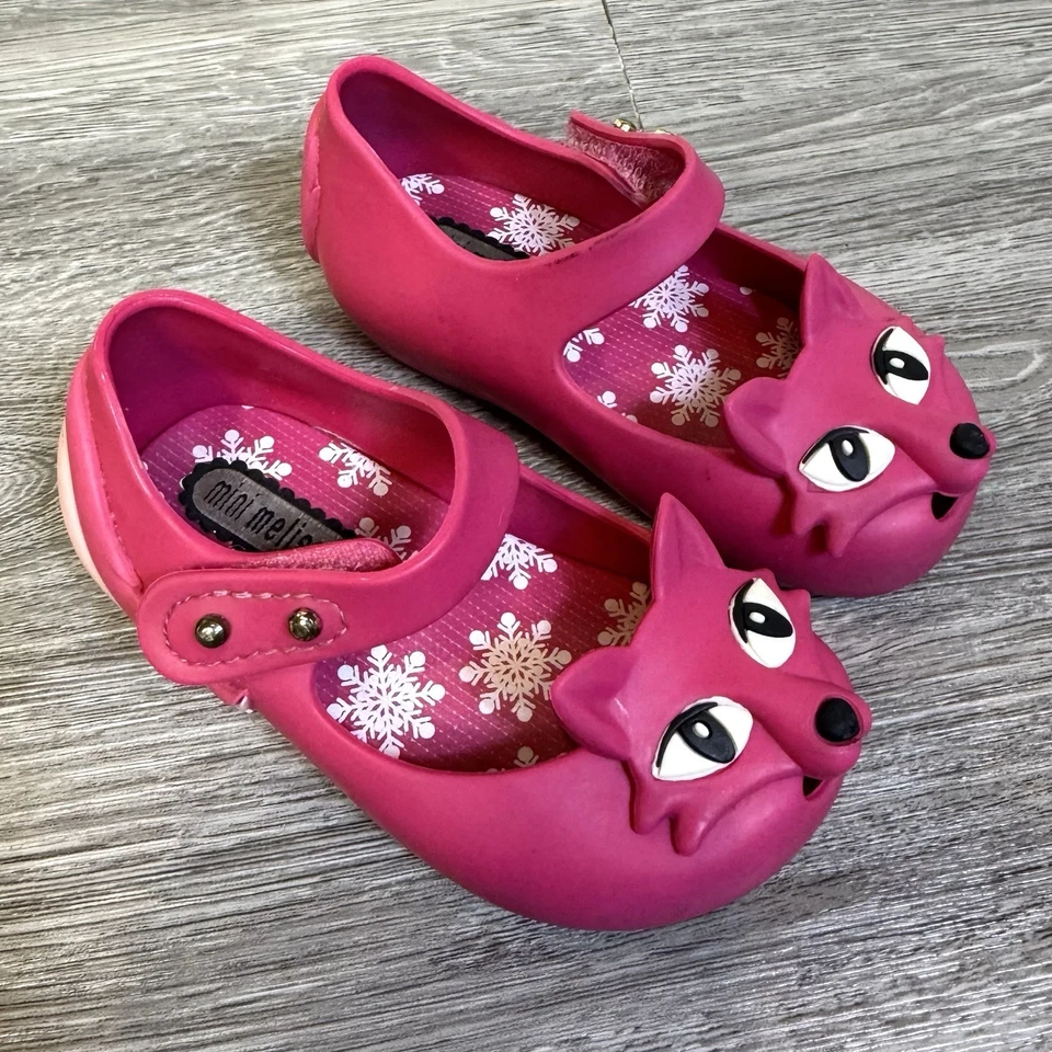 Mini Melissa Ultragirl Flats Mary Jane Shoes Toddler Girls Size 5 Pink Fox - Image 2 of 4