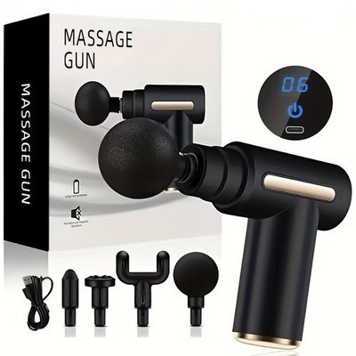 FAXHION Portable LCD Six-Speed Digital Massage Gun, Adjustable Electric Deep