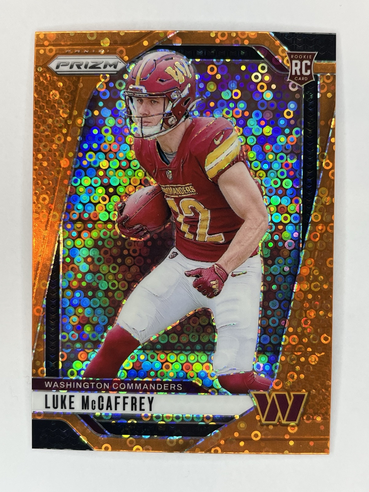 2024 Prizm Luke McCaffrey Orange Disco Prizm Rookie RC #367