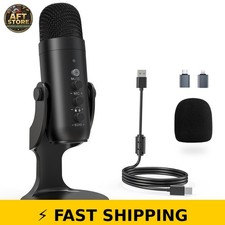 ZealSound K66 USB Podcast Microphone - Noise Cancellation Gain Control