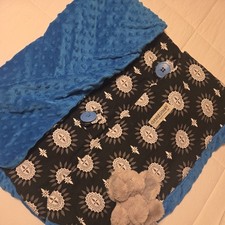 EUC CARSEAT CANOPY BABY CAR SEAT Black White / Royal Blue CANOPY COVER Maddox