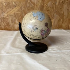 Replogle World Mini Globe 2001 Desktop 4" X 5.5” Tall Dual Direction Spin 4j