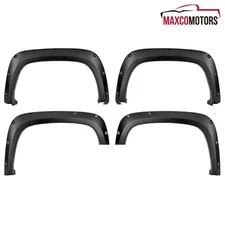Fender Flares Fits 2020-2024 Chevy Silverado 2500HD Smooth Pocket Style Black