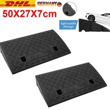 2er Bordsteinrampe Gummi Auto Rampe Auffahrrampe Schwellenrampe 50 x 27 x 7cm