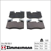 Zimmermann 24478.150.1 Bremsbelagsatz FüR Mini Clubman R56 R57 R58 R59 R55