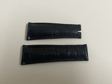 NEW Rolex OEM Black Alligator Leather Strap Band 20mm / 16mm For Daytona Models