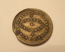 Browerville Minnesota Hart's Cash Store 1 cent advertising Coin Token