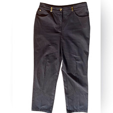 ST. JOHN Sport Wm  s Sz 10 Black Black Career Work High Rise Trouser Pants