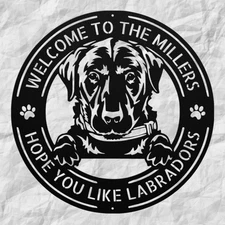 Personalized Labrador Metal Sign Custom Dog Decor for Home or Pet Owner Gift