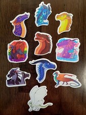 STICKERS x 10 Dragon Mythical Dragons Animation Cartoon Fantasy Sticker DRA6