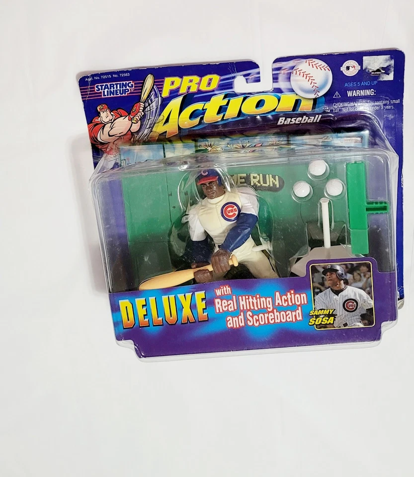 Hasbro Sammy Sosa Starting Lineup Pro Action Baseball Toy Real Hitting Action  - Image 3 of 4