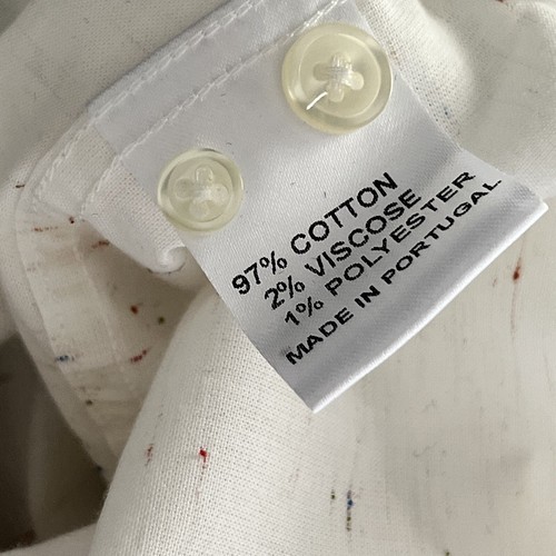 Beaufort & Blake Shirt Size Large White Fleck Pattern Cotton Blend Portugal - Picture 10 of 11