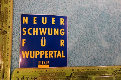Alter Aufkleber Politik Partei FDP Neuer Schwung für Wuppertal
