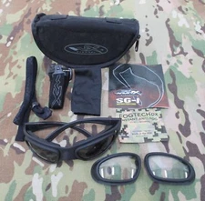 USGI ISSUE WILEY X SG-1 CLEAR/DARK LENSES BALLISTIC GLASSES SET SHATTERPROOF