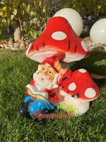 Gartenzwerg Pilz Fligenpilz Figur Statue Gartenfigur Deko Dekoration Witzig Haus