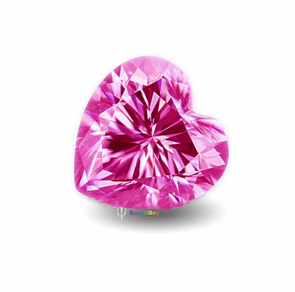 Loose CVD 1 Pair Lab Grown Pink Diamond 5 mm Heart D - F GIE Certified - Image 3 of 4