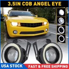 3.5" Inch Round COB LED Clear Lens Projector Fog Light Angel Eyes Halo Ring DRL
