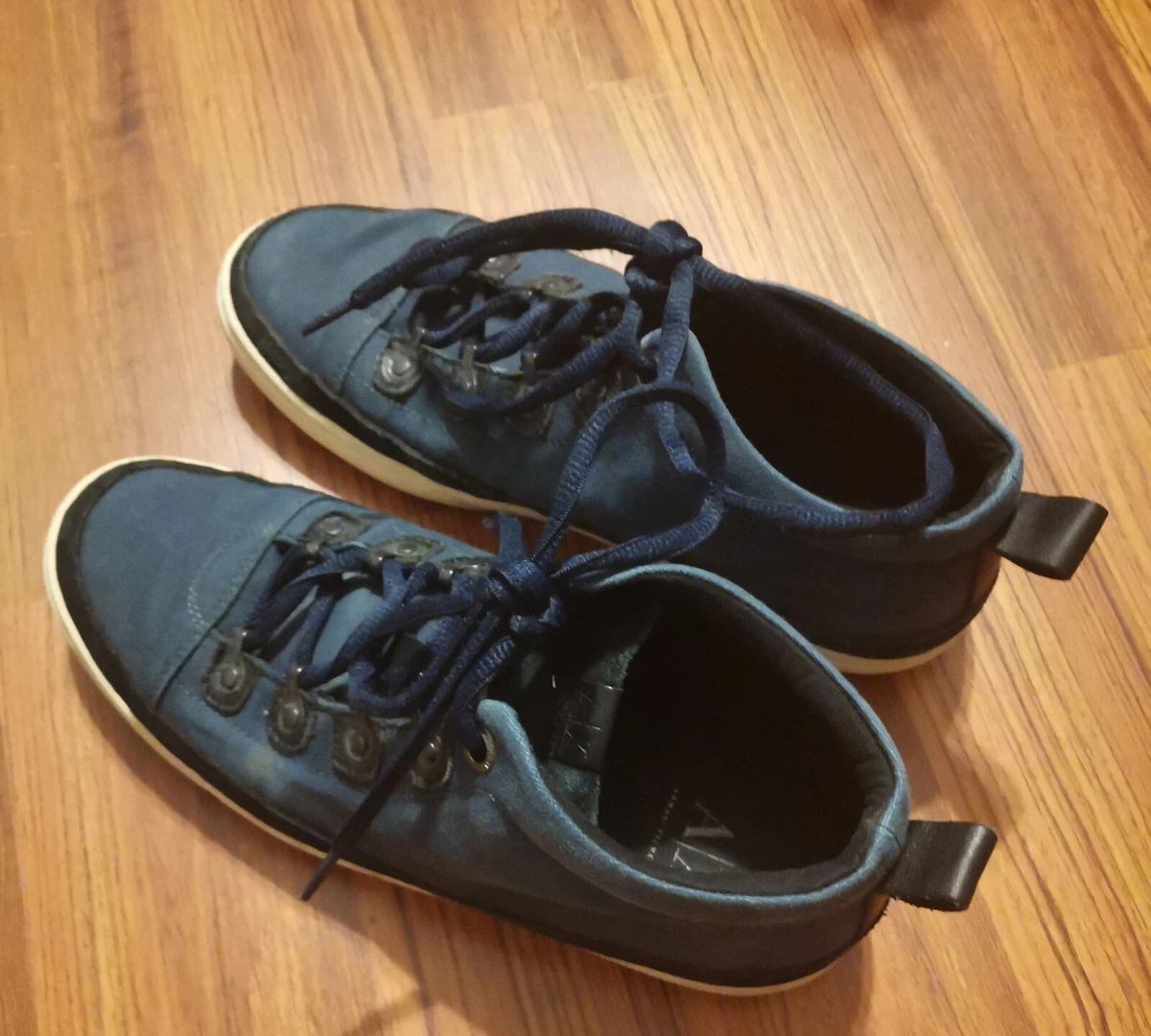 Armani Exchange Sneakers Shoes men size 9 Canvas Cotton Cow Suede