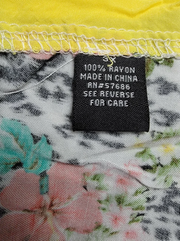 New Look Womens Shirt Top Blouse Size 3X Multicolor Floral Animal Print - Image 3 of 4