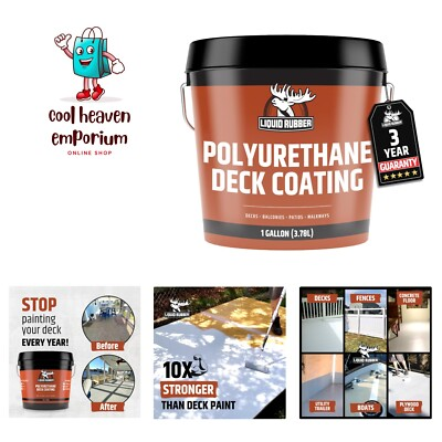 #ad Textured Polyurethane Deck Coating 10X Stronger Than Paint Waterproof Sola... $125.99