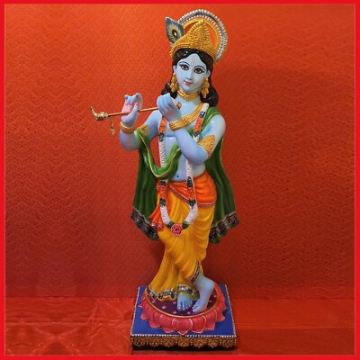 Seltene maßgefertigte handgefertigte extrem große Lord Krishna Statue. 1 of a kind