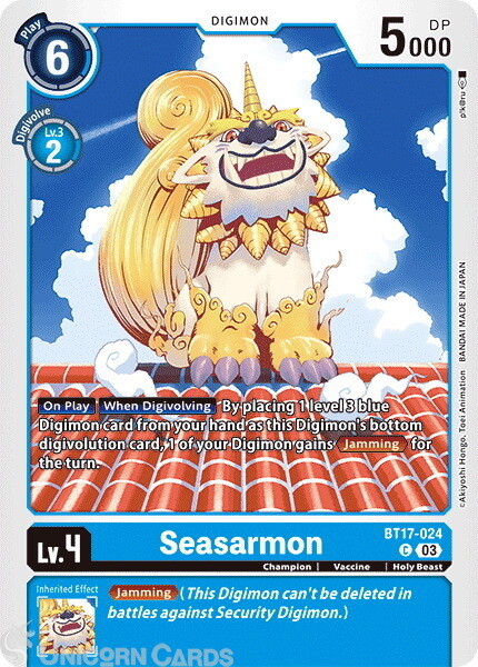 BT17-024 Seasarmon : Common Digimon Card : BT17: Secret Crisis