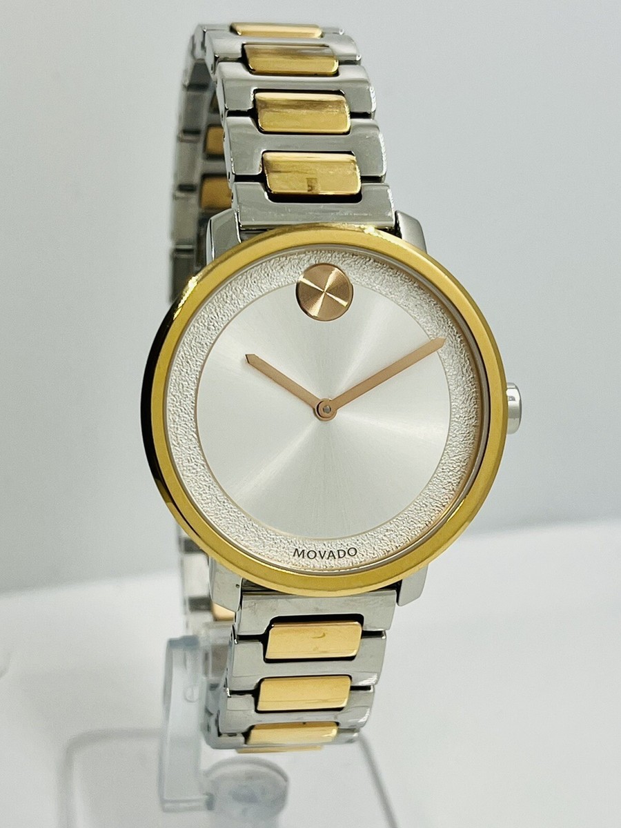 Movado Women's BOLD Sugar Two Tone Rose Gold 34mm Steel Sapphire Watch  3600504