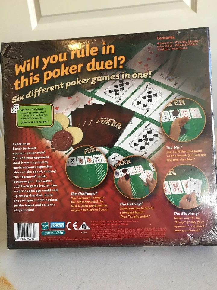 JUEGO DE MESA HEAD TO HEAD POKER PARKER BROTHERS SEIS JUEGOS DIFERENTES EN UNO DIVERTIDO Nuevo Foto 4 de 4