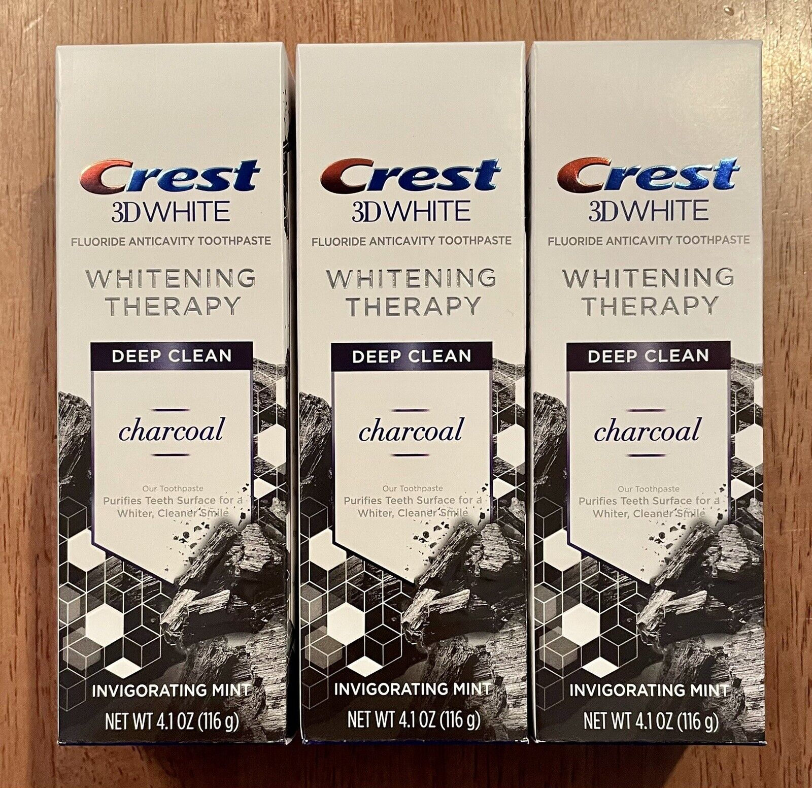 LOT of 3x Crest 3D White DEEP Charcoal Invigorat Whitening Directly managed store Limited time cheap sale CLEAN