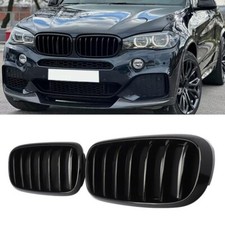 1 Pair Kidney Grill Grille Gloss Black For BMW F15 X5 X6 F16 F85 F86 2014-2017