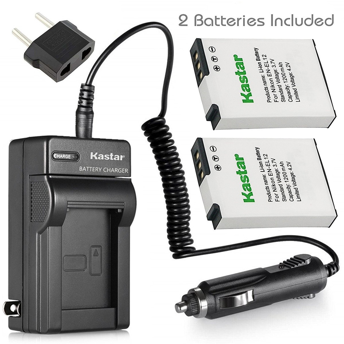 EN-EL12 Battery or Travel Charger for Nikon Coolpix P340 W300 A900 AW100  AW100s