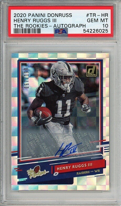 Henry Ruggs III Panini Donruss the Rookies #TRHR Autograph