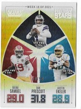 2022 Score Week 18 Fantasy Stars Prescott Samuel Ekeler Gold Zone Parallel /50