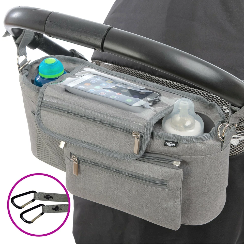 BTR Buggy Organiser Pram Caddy Bag with Detachable Purse & Mobile Phone Holder