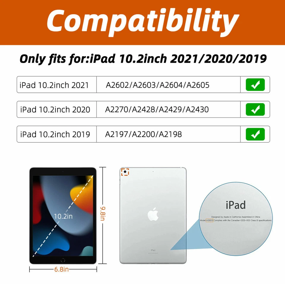 Funda inteligente giratoria 360° a prueba de golpes para iPad 10,2 pulgadas 7º 8º 9º Foto 2 de 4