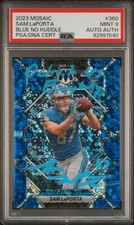 Sam Laporta RC 2023 Mosaic Blue /75 Auto Detroit vs Everybody Inscription PSA 9