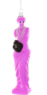 Cody Foster Glam Venus De Milo Pink Glass Christmas Ornament,6.5'H