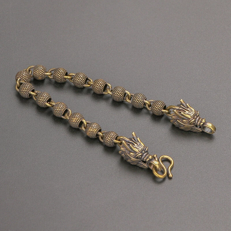 Pulsera Unisex Dragón Creativo Cuentas Cobre Esmerilado Hecha a Mano De Colección Foto 3 de 4