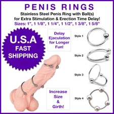 Male Stainless Steel Penis Ring Orgasm Delay Metal Glans Ring Jewelry for Men