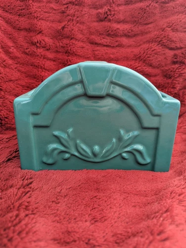 Vtg Deco Haeger Floral Pottery Rectangle Planter Ceramic  5"x 5"x 7"