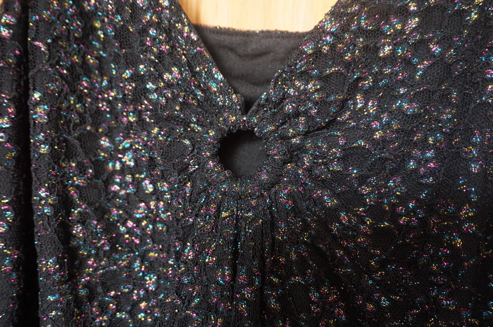 Ethnic black iridescent lace fairy hippie boho festival camisole sun top ring 18 image 3