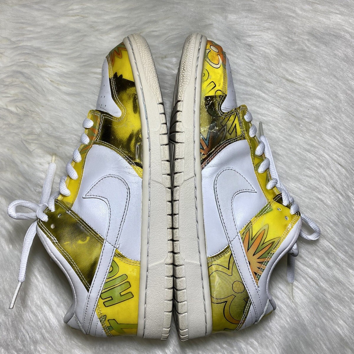 VTG NIKE Dunk Low Pro SB White/Yellow DE LA SOUL 2005 DJ Rectangle pre-owned 10 DJ Rectangle Pre-owned VTG 10 Nike Dunk SB Low Pro De La  main image 4