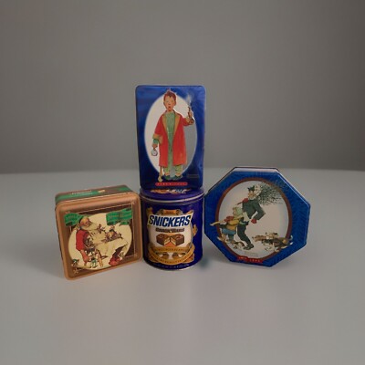 Vintage Lot Of 4 Snickers Tins Collectible
