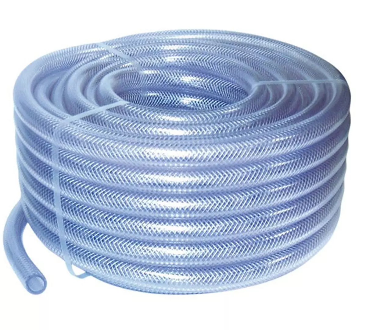 Clear braided hose outlet