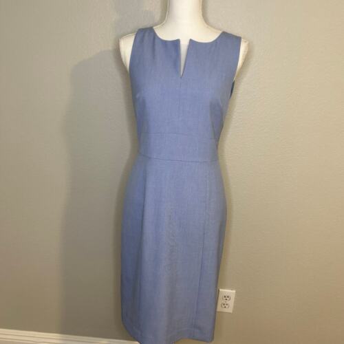Banana Republic NWT blue sleevless v neck sheath knee length dress size 4