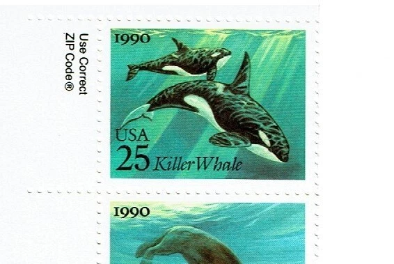 1990 U.S. CREATURES OF SEA Se-Tenant STRIP of 8 w IMPRINT Sc#2508-11 M/NH/OG WOW - Image 2 of 2