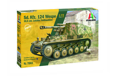 7061 Italeri 1:72, Sd.Kfz.124 Wespe 10,5cm, Modellbausatz unbemalt, , GMK