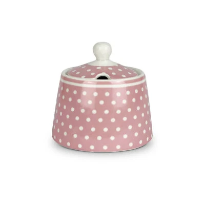 Sucrier En Porcelaine Isabelle Rose À Pois Shabby Chic Ronde 5067 - Photo 1/2
